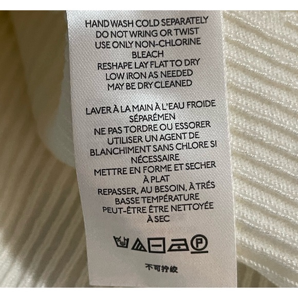 Anthropologie Mock Neck Balloon Long Sleeved Ivory Sweater NWT Size L - Picture 9 of 15